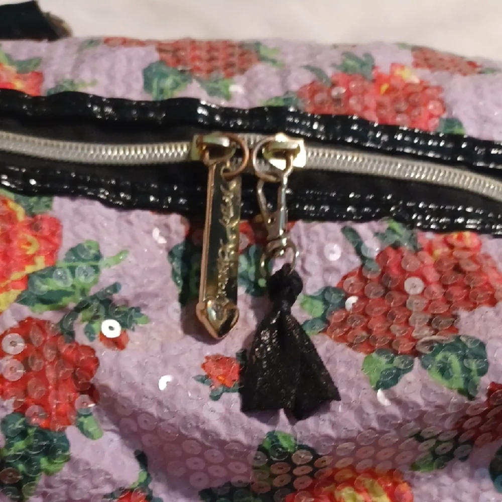 Betsey Johnson Purple and Red Travel Bag Floral Design - Picture 15 of 16